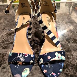 Navy/Pink Chunky Heels